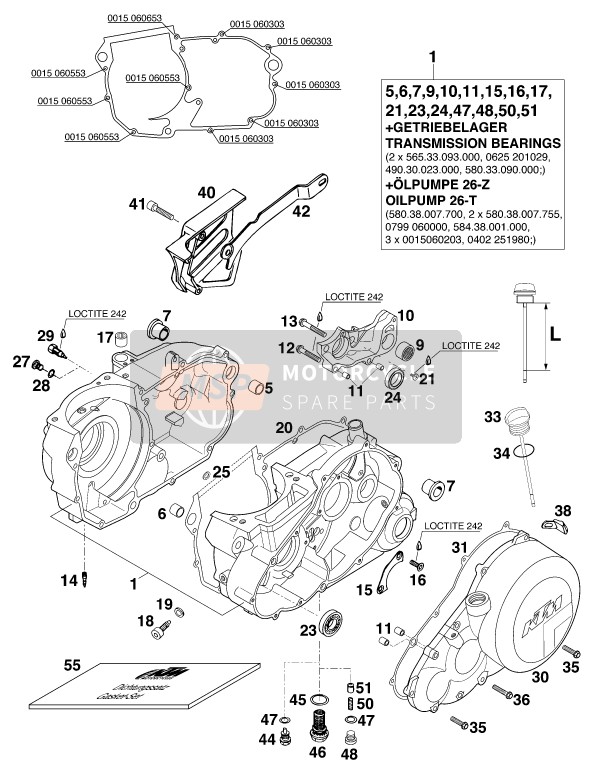 KTM 620 SUPER-MOTO COMP. 20 KW Europe 1998 Engine Case for a 1998 KTM 620 SUPER-MOTO COMP. 20 KW Europe