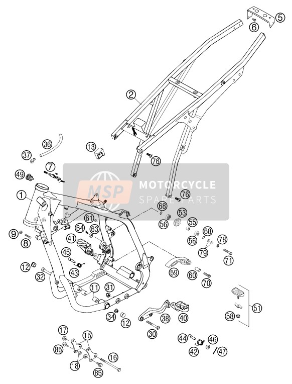 KTM 625 SC Europe 2002 Cadre pour un 2002 KTM 625 SC Europe