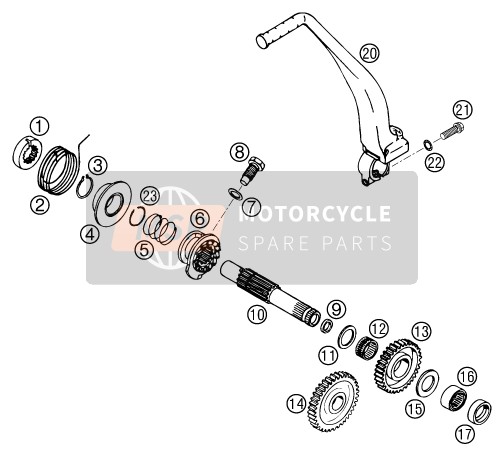 KTM 625 SC Europe 2002 Kick Starter voor een 2002 KTM 625 SC Europe