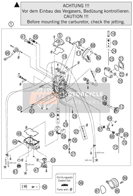 KTM 625 SMC Europe 2004 Carburettor for a 2004 KTM 625 SMC Europe