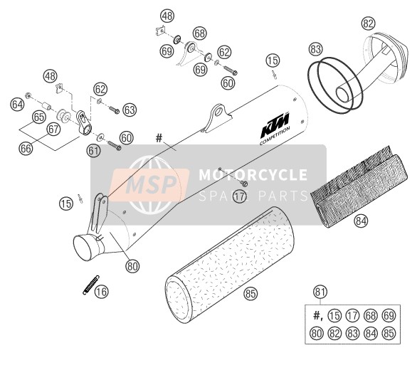 KTM 625 SMC AU, GB 2004 Main Silencer for a 2004 KTM 625 SMC AU, GB