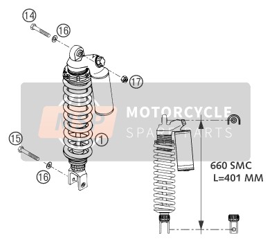 KTM 625 SMC AU, GB 2004 Shock Absorber for a 2004 KTM 625 SMC AU, GB