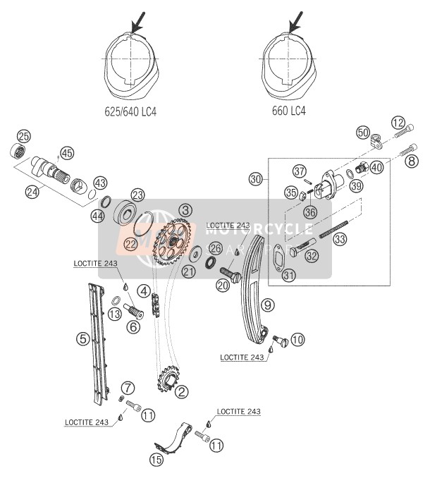 KTM 625 SMC AU, GB 2005 Timing Drive for a 2005 KTM 625 SMC AU, GB