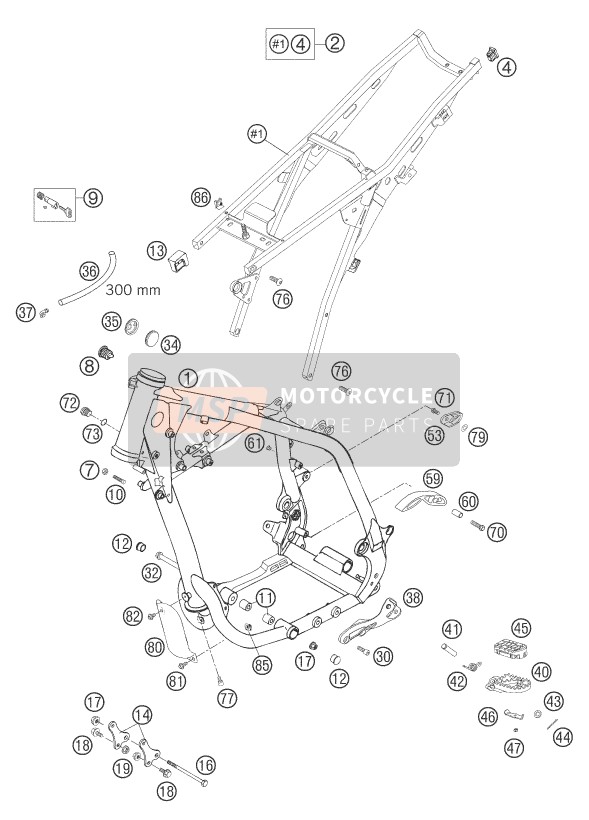 KTM 625 SMC AU, GB 2006 Frame for a 2006 KTM 625 SMC AU, GB