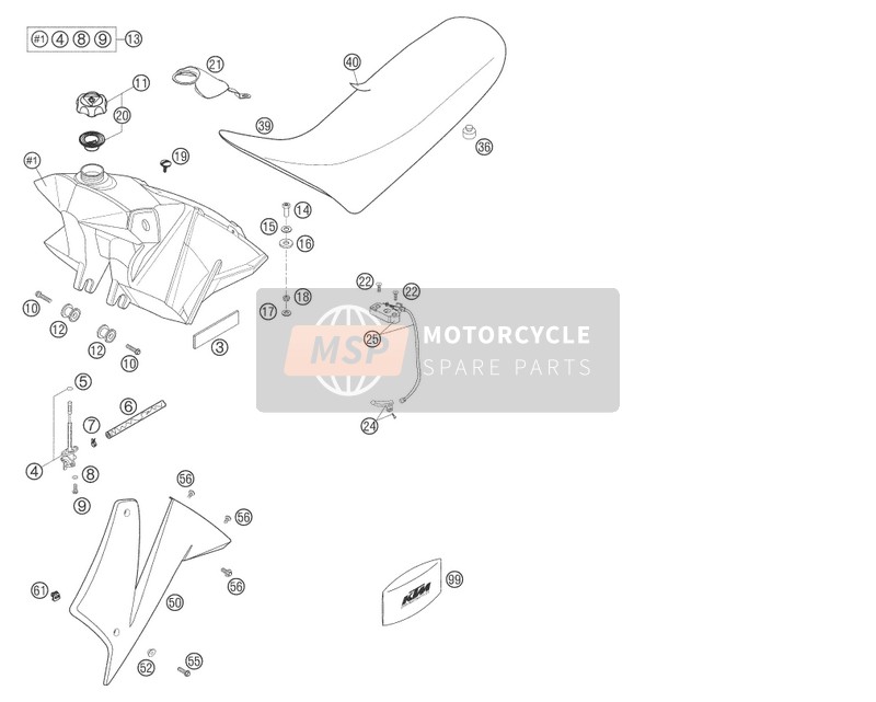 KTM 625 SMC USA 2006 TANK, SITZ für ein 2006 KTM 625 SMC USA