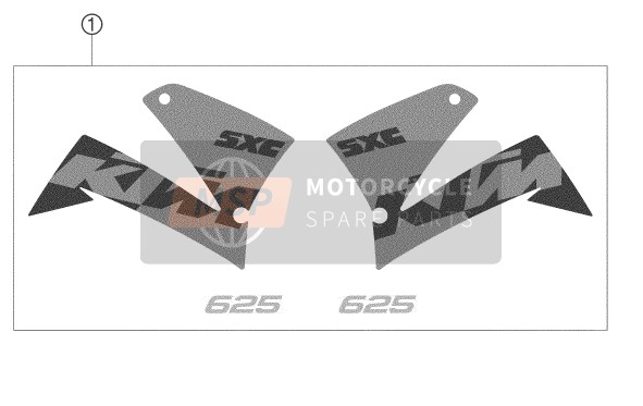 KTM 625 SXC Europe 2003 Decal for a 2003 KTM 625 SXC Europe
