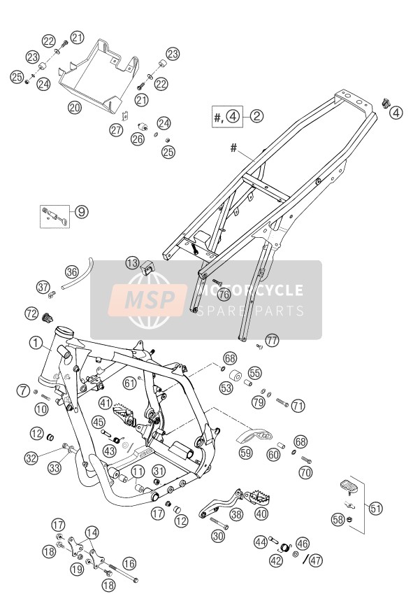 KTM 625 SXC USA 2003 Rahmen für ein 2003 KTM 625 SXC USA