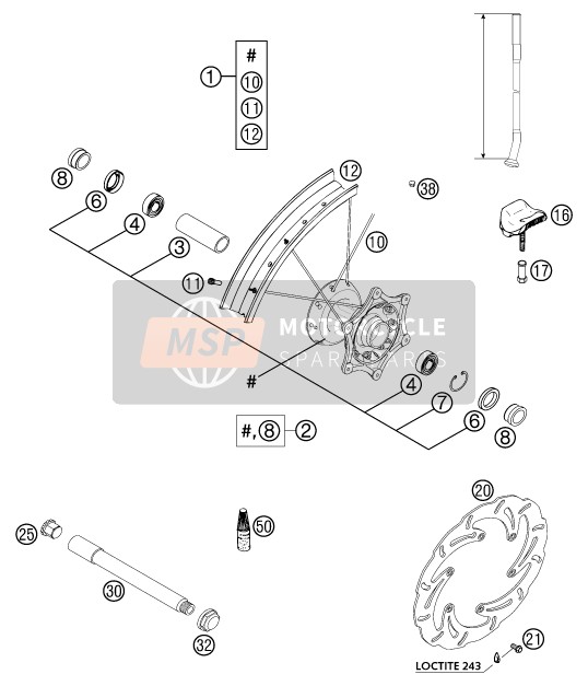 KTM 625 SXC USA 2003 Ruota anteriore per un 2003 KTM 625 SXC USA