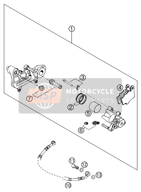 KTM 625 SXC Europe 2003 Étrier de frein arrière pour un 2003 KTM 625 SXC Europe