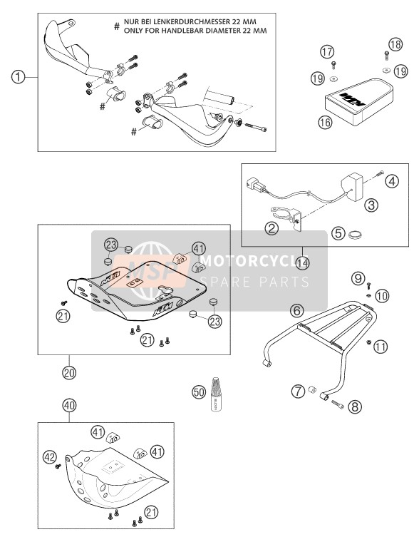 KTM 625 SXC USA 2004 Accessoires pour un 2004 KTM 625 SXC USA