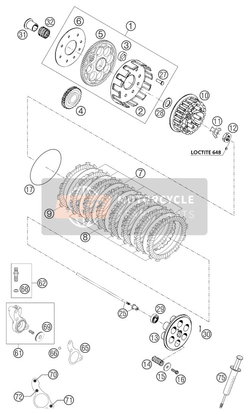 KTM 625 SXC Europe 2004 Clutch for a 2004 KTM 625 SXC Europe