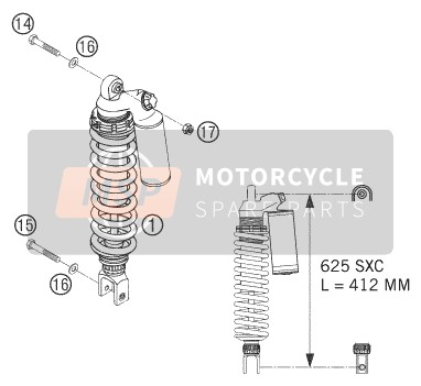 KTM 625 SXC Europe 2005 Amortisseur pour un 2005 KTM 625 SXC Europe