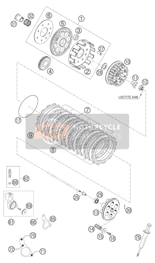 KTM 625 SXC Europe 2007 Clutch for a 2007 KTM 625 SXC Europe