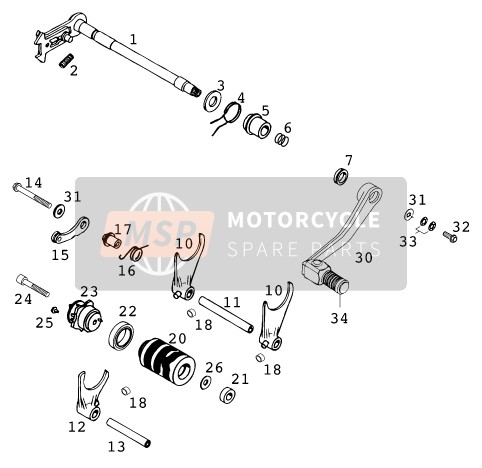 KTM 640 DUKE-E Europe 1998 SCHALTMECHANISMUS für ein 1998 KTM 640 DUKE-E Europe