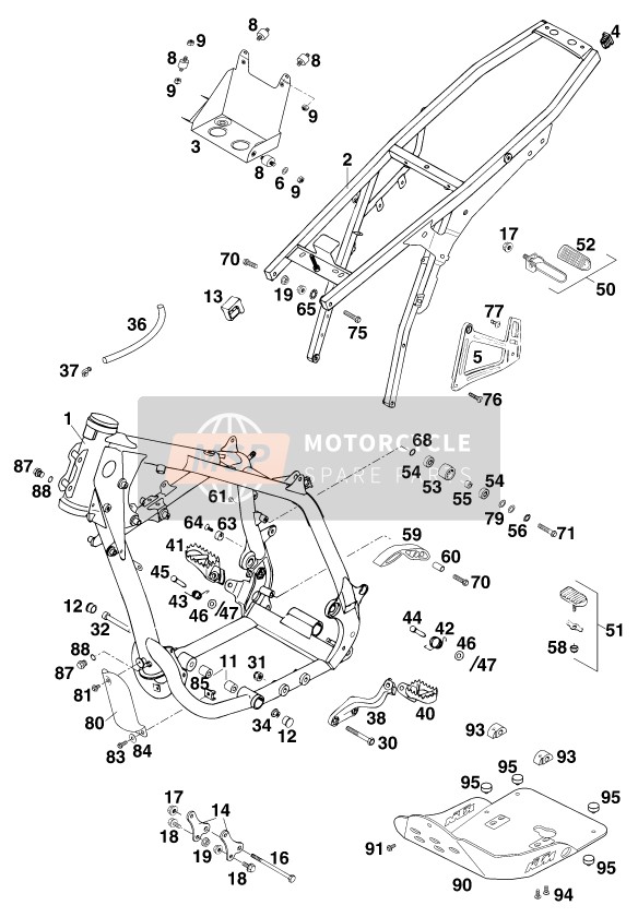 KTM 640 ADVENTURE-R USA 1999 Frame for a 1999 KTM 640 ADVENTURE-R USA