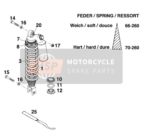 KTM 640 ADVENTURE-R USA 1999 Stoßdämpfer für ein 1999 KTM 640 ADVENTURE-R USA