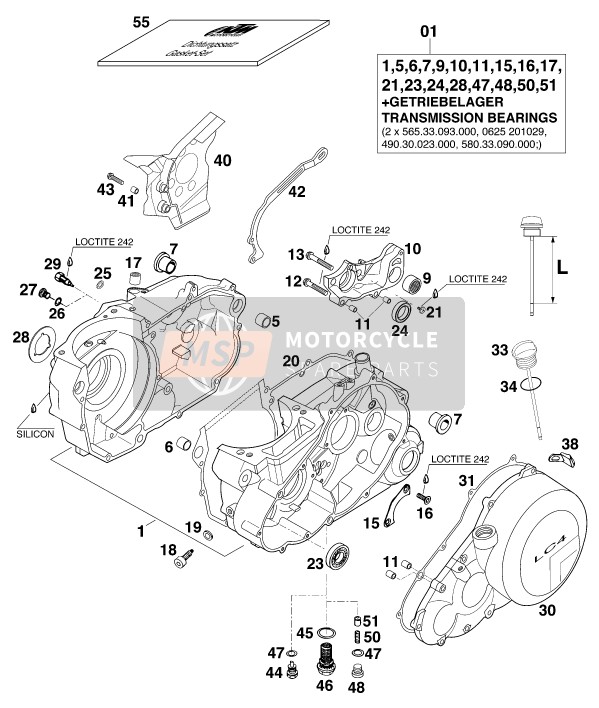 KTM 640 ADVENTURE-R USA 2000 Engine Case for a 2000 KTM 640 ADVENTURE-R USA