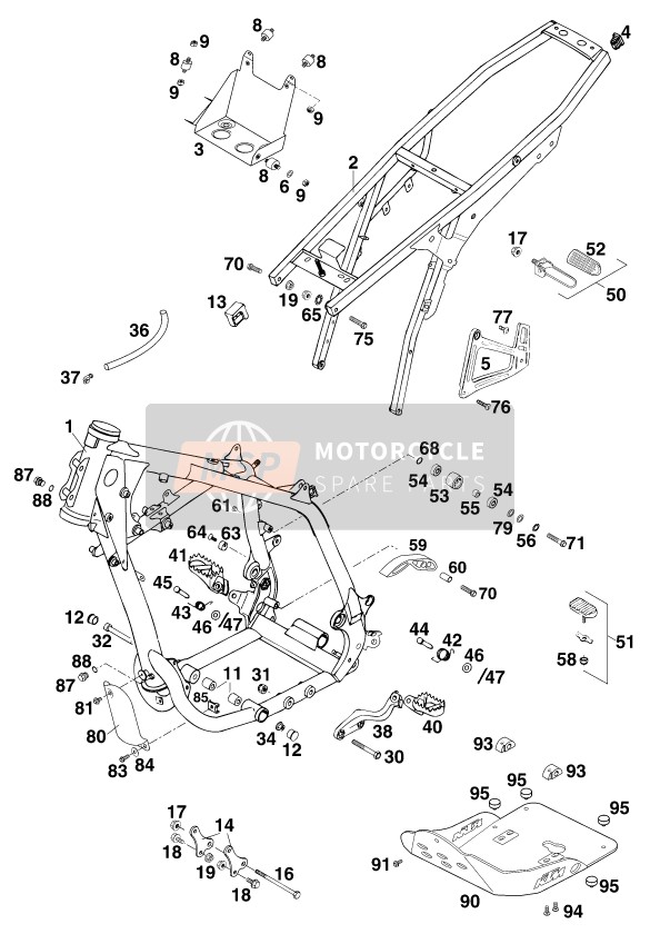 KTM 640 ADVENTURE-R D Europe 1998 Frame for a 1998 KTM 640 ADVENTURE-R D Europe
