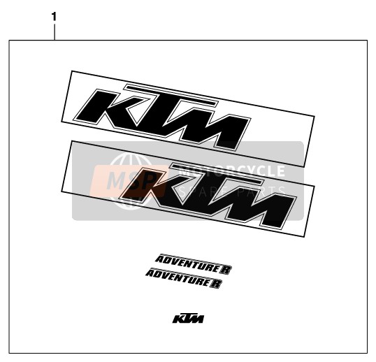 KTM 640 ADVENTURE-R Europe 2000 Decal for a 2000 KTM 640 ADVENTURE-R Europe