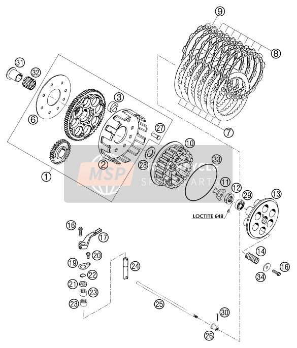 KTM 640 ADVENTURE-R Australia 2002 Clutch for a 2002 KTM 640 ADVENTURE-R Australia