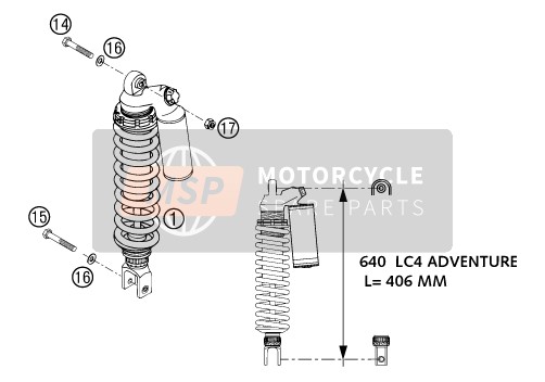 KTM 640 ADVENTURE-R Australia 2002 Shock Absorber for a 2002 KTM 640 ADVENTURE-R Australia