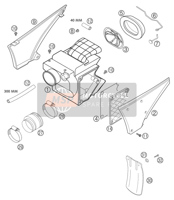 KTM 640 ADVENTURE-R AU, GB 2004 Air Filter for a 2004 KTM 640 ADVENTURE-R AU, GB