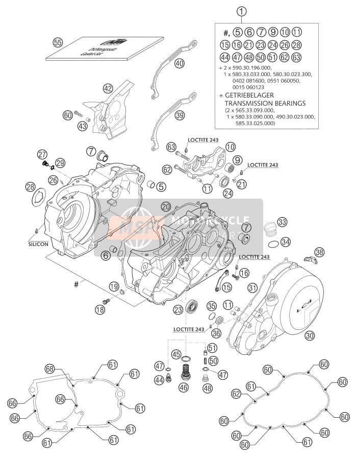 KTM 640 ADVENTURE-R AU, GB 2004 Engine Case for a 2004 KTM 640 ADVENTURE-R AU, GB