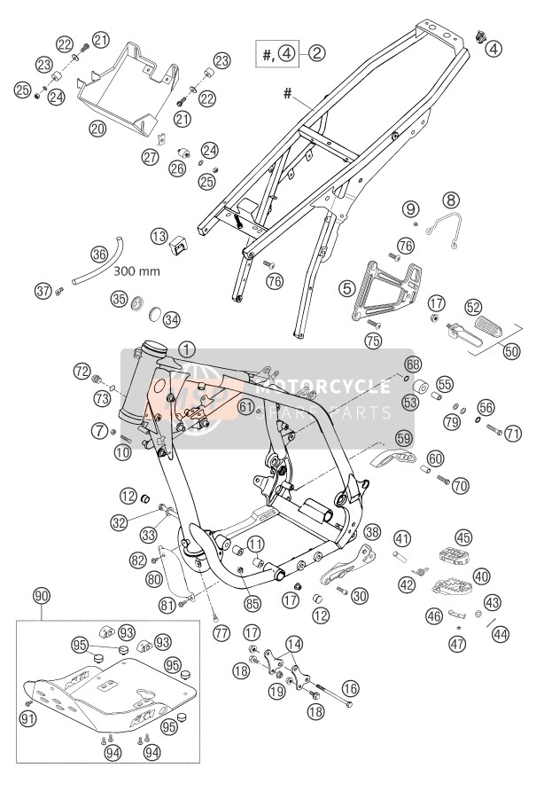 KTM 640 ADVENTURE-R AU, GB 2004 Frame for a 2004 KTM 640 ADVENTURE-R AU, GB