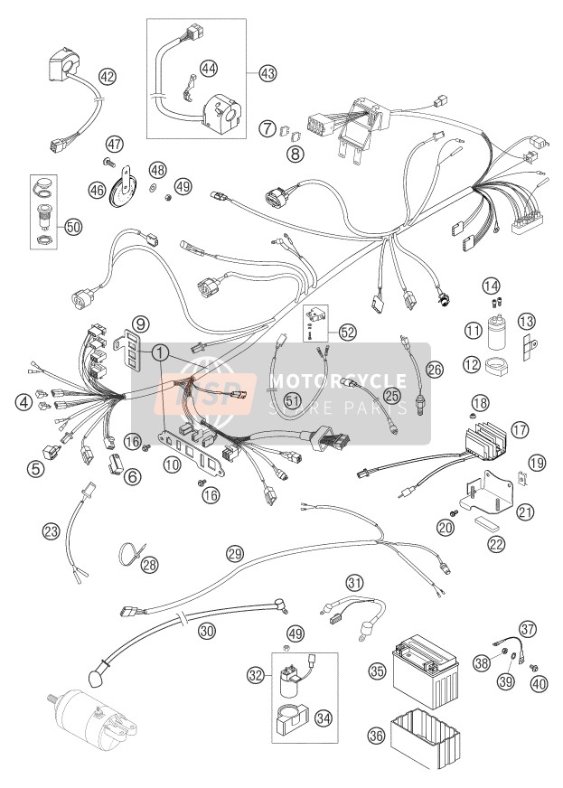 KTM 640 ADVENTURE-R AU, GB 2004 Wiring Harness for a 2004 KTM 640 ADVENTURE-R AU, GB