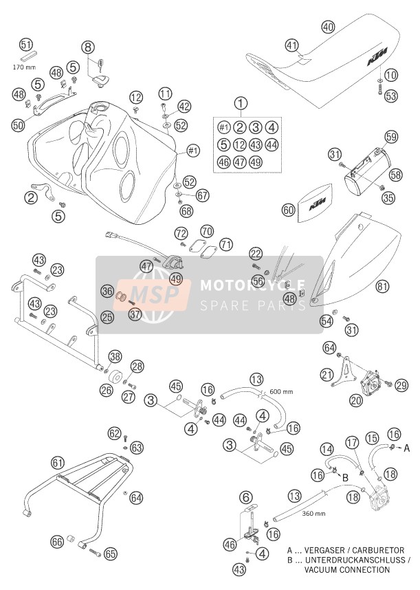 58512087000, Benzinpumpe Mikuni DF52-601 01, KTM, 1