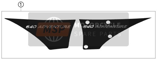 KTM 640 ADVENTURE AU, GB 2007 Decal for a 2007 KTM 640 ADVENTURE AU, GB