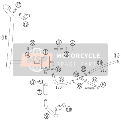 KTM 640 ADVENTURE AU, GB 2007 Sistema de aire secundario SAS para un 2007 KTM 640 ADVENTURE AU, GB