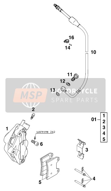 KTM 640 DUKE II,titan Europe 1999 Front Brake Caliper for a 1999 KTM 640 DUKE II,titan Europe