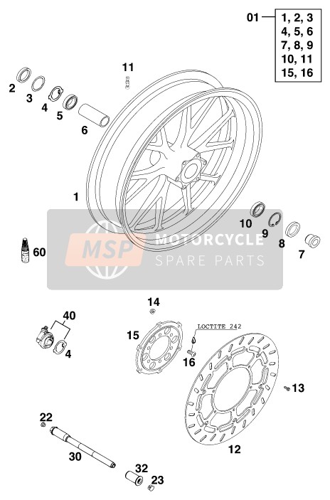 58111054000, Washer 40 X 52 X 0,15 ''92, KTM, 2