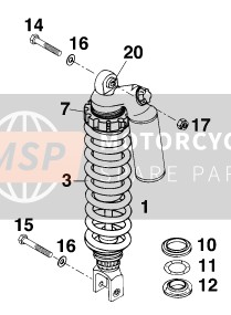 KTM 640 DUKE II LIME Europe 1999 Shock Absorber for a 1999 KTM 640 DUKE II LIME Europe