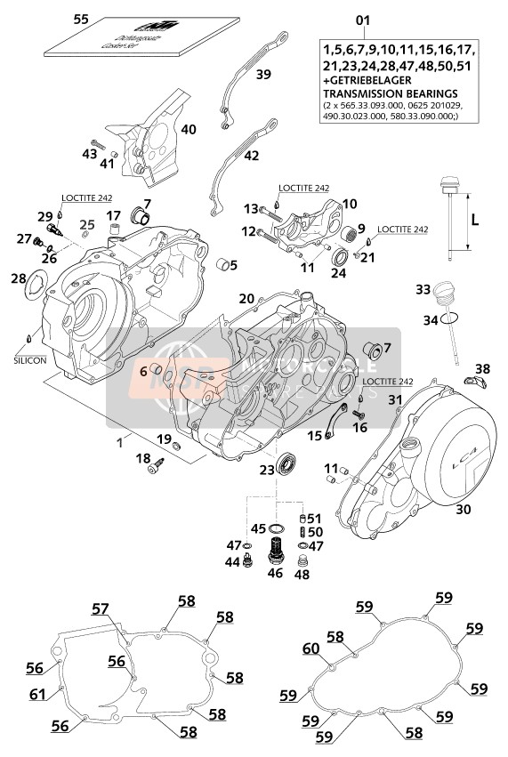 KTM 640 DUKE II GB 2000 Engine Case for a 2000 KTM 640 DUKE II GB