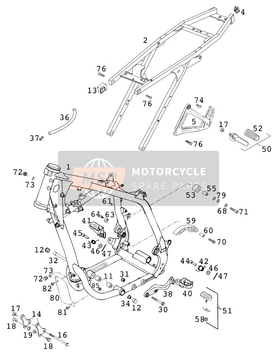 KTM 640 DUKE II GB 2000 Frame for a 2000 KTM 640 DUKE II GB