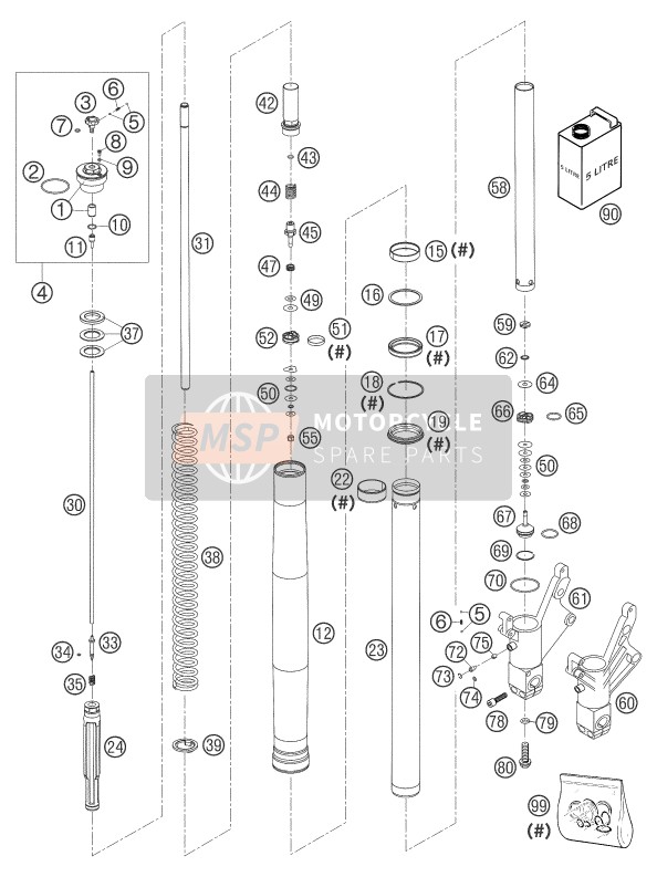 48600202, Molla Valvola Compr. Sp.0, 7, KTM, 0