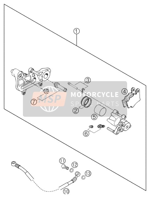 KTM 640 DUKE II BLACK GB 2004 Rear Brake Caliper for a 2004 KTM 640 DUKE II BLACK GB