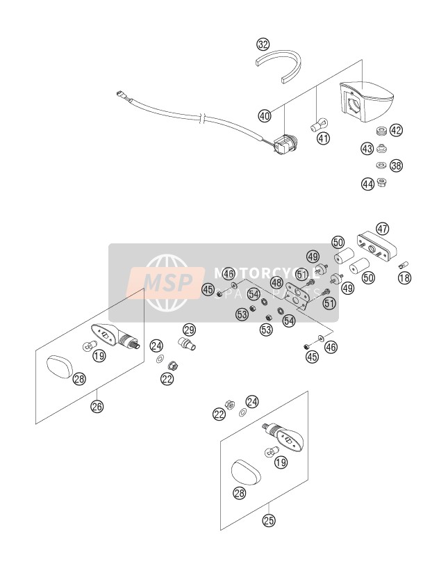 KTM 640 DUKE II BLACK Europe 2005 Lighting System for a 2005 KTM 640 DUKE II BLACK Europe