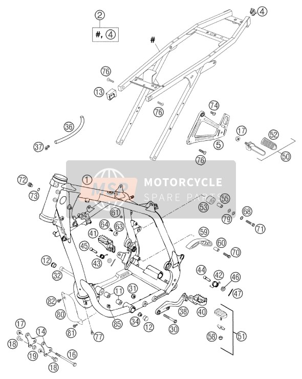 KTM 640 DUKE II ORANGE Europe 2002 Cadre pour un 2002 KTM 640 DUKE II ORANGE Europe