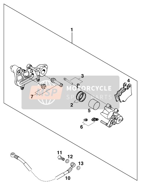 KTM 640 DUKE II TITAN USA 2001 Bremssattel hinten für ein 2001 KTM 640 DUKE II TITAN USA