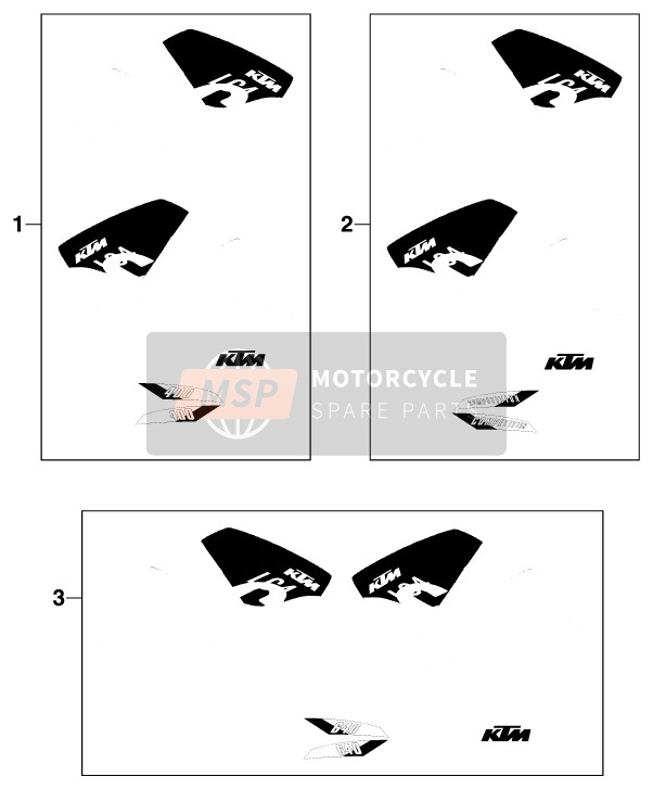 KTM 640 LC-4 Super-Moto Europe 1999 Decal for a 1999 KTM 640 LC-4 Super-Moto Europe