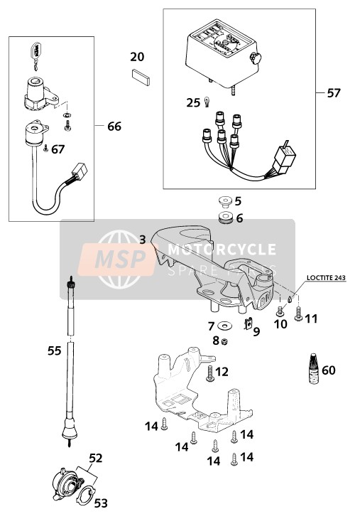 KTM 640 LC4-E Europe (2) 2001 Instruments / Lock System for a 2001 KTM 640 LC4-E Europe (2)