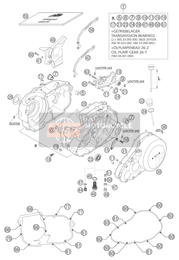 KTM 640 LC4-E ROT Europe (2) 2002 Engine Case for a 2002 KTM 640 LC4-E ROT Europe (2)