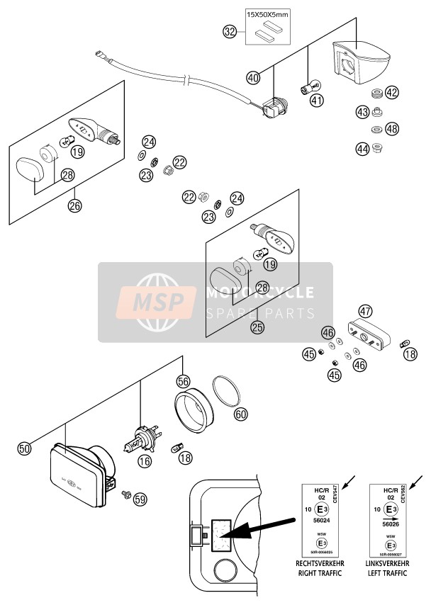 KTM 640 LC4-E ROT Europe 2002 Lighting System for a 2002 KTM 640 LC4-E ROT Europe