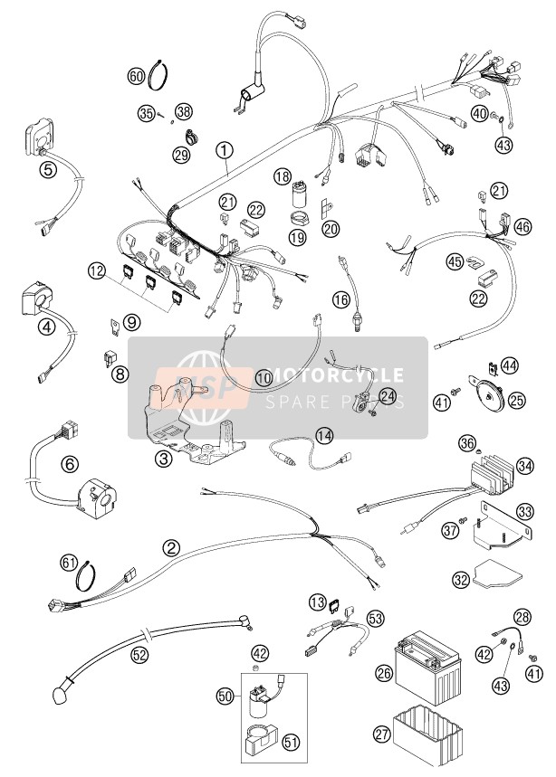 KTM 640 LC4-E ROT Europe (2) 2002 Wiring Harness for a 2002 KTM 640 LC4-E ROT Europe (2)