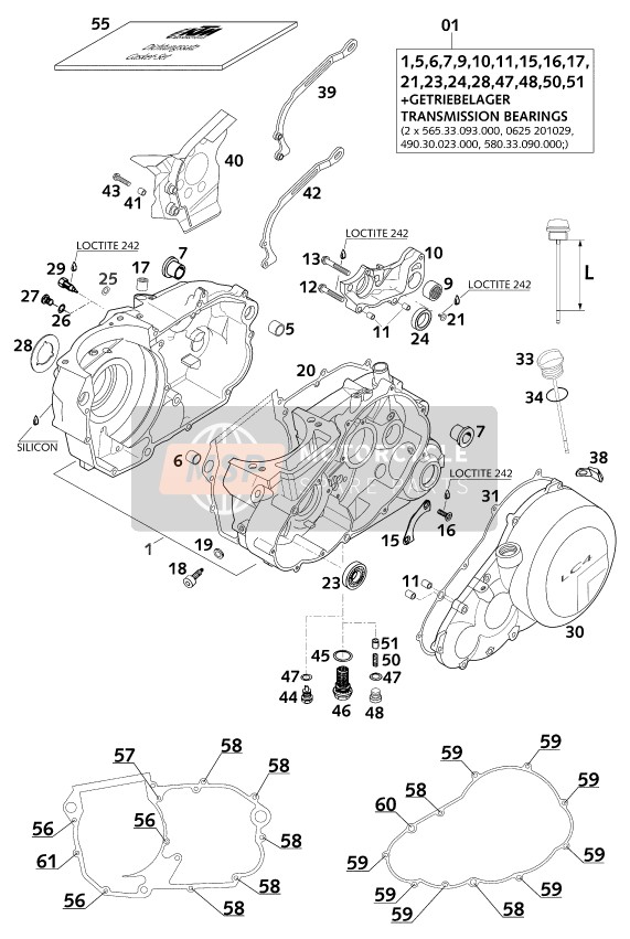 KTM 640 LC4-E Six Days USA 2000 Engine Case for a 2000 KTM 640 LC4-E Six Days USA