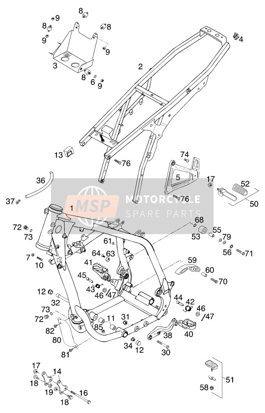 KTM 640 LC4-E Six days Europe 2000 Frame for a 2000 KTM 640 LC4-E Six days Europe