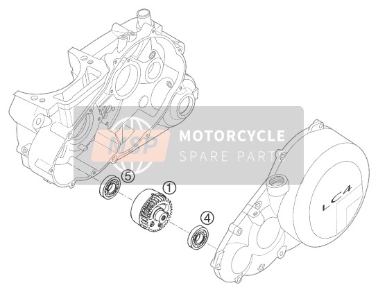 KTM 640 LC4-E Super-Moto USA 2000 Albero di bilanciamento per un 2000 KTM 640 LC4-E Super-Moto USA